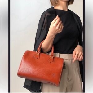 Authentic Louis Vuitton Kenya Speedy 25 satchel bag brown Epi leather small